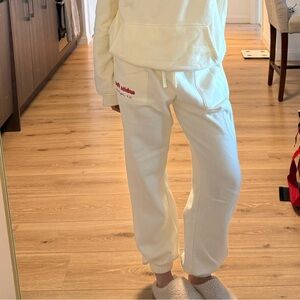 White Fox Cream & Cherry Sweatpants